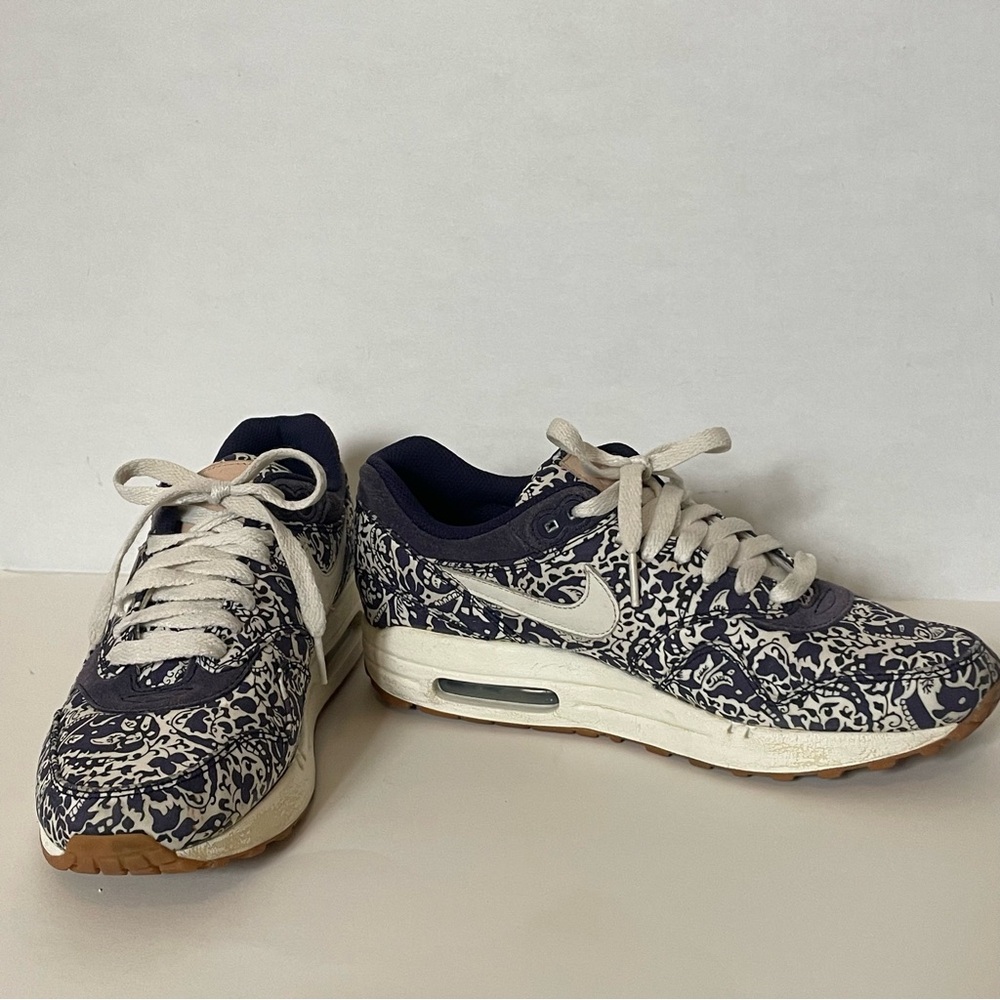 Nike Air Max 1 ND 'Liberty' Imperial Purple Floral Women's 8, Bandana Print Blue